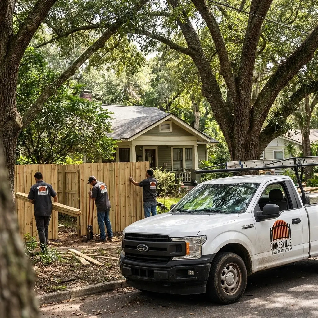 Gainesville Fence Contractors branded truck