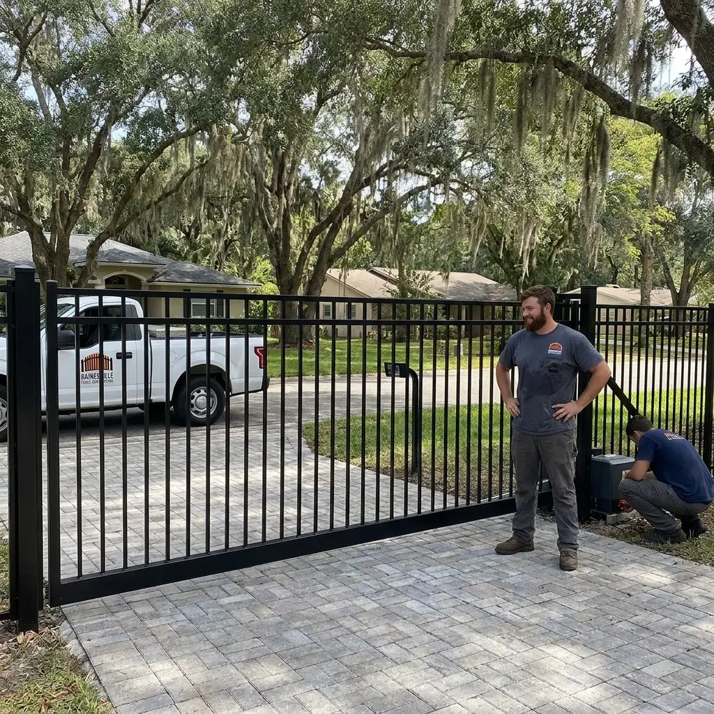 Automated driveway gate installed in Gainesville