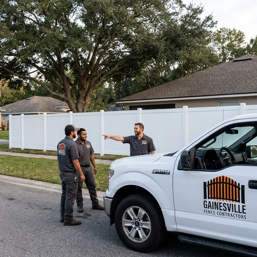 White vinyl fence installed in Gainesville