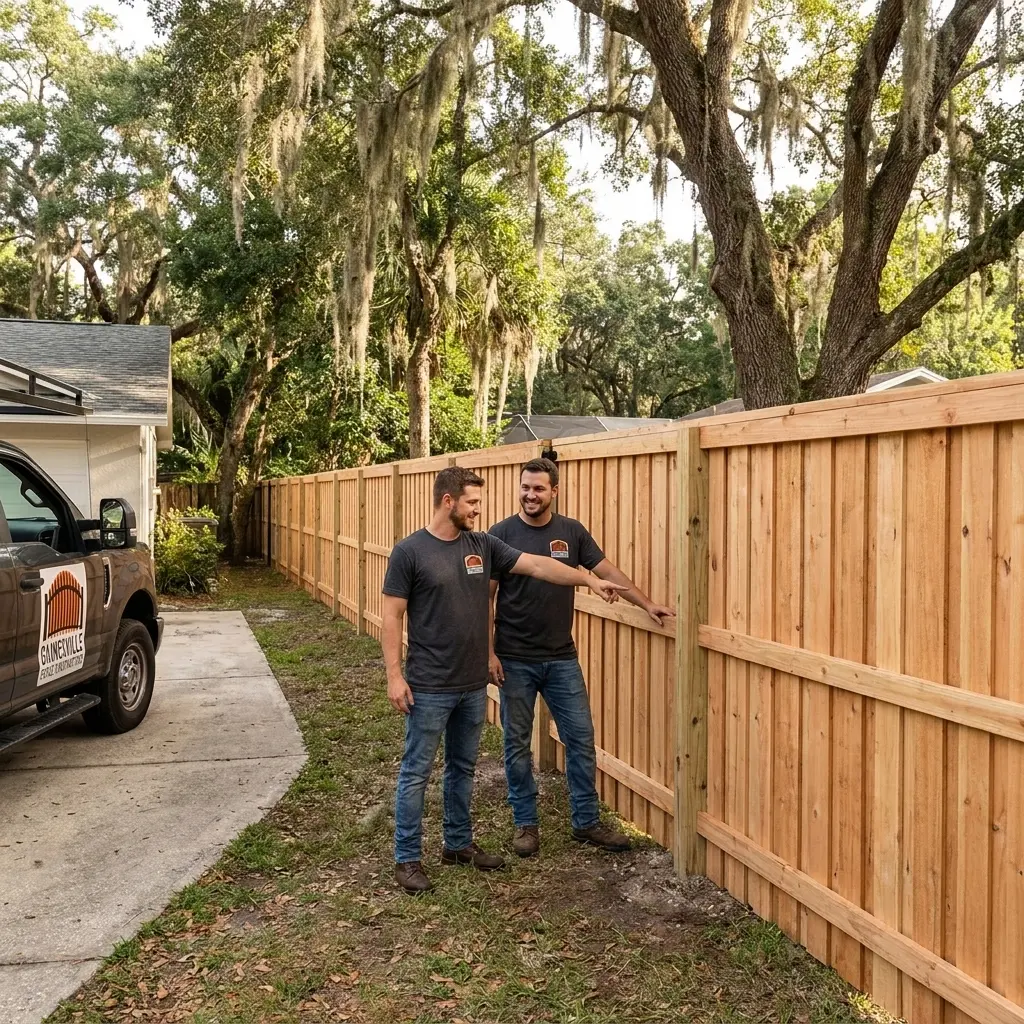 Gainesville Fence Contractors crew at work